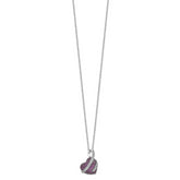 Sterling Silver Heart Necklace with Pink and White CZ Stones